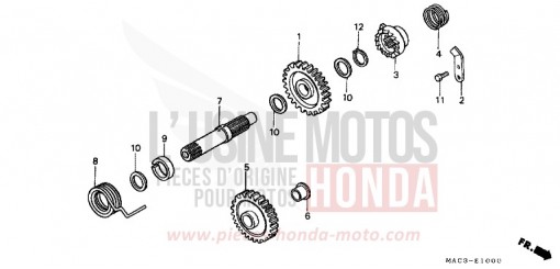 KICK STARTER SPINDLE CR500R1 de 2001